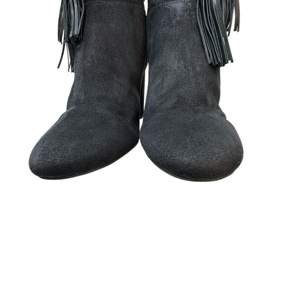 CHELSEA & ZOE Black Mid High Heeled Boots Size 8 - Picture 8 of 16